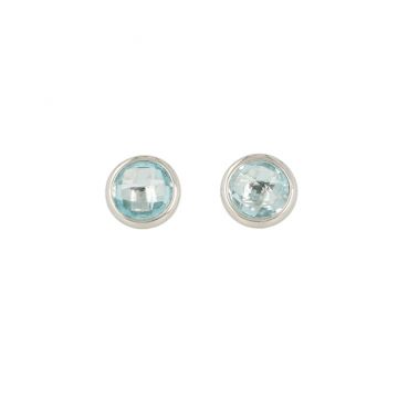 Sundrops | Earstuds White Gold | Topaz Ø10 mm