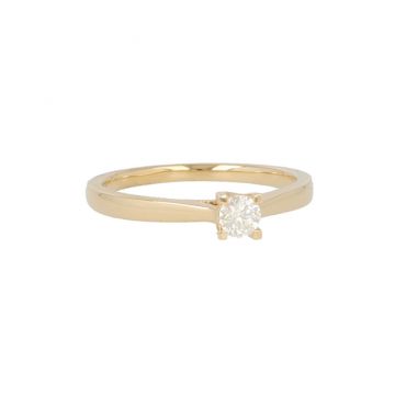 W | Diamond Solitaire Ring 4 Claws Yellow Gold | 0.20ct