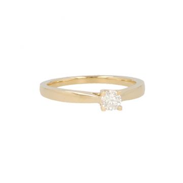 W | Diamond Solitaire Ring 4 Claws Yellow Gold | 0.25ct