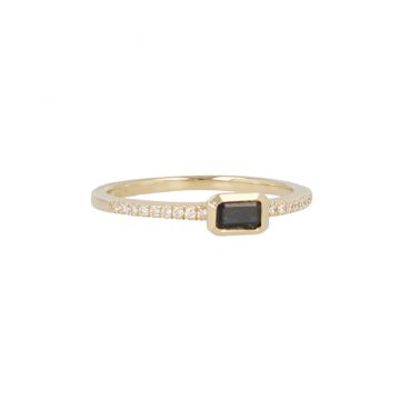 Yeva | Ring Yellow Gold | Diamonds & Sapphire Baguette