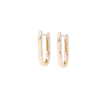 Dot | Pink Gold Earrings | 18 x 9 mm