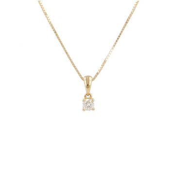 W | Diamond Pendant Yellow Gold | 0.10ct