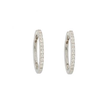 Varivello Fine Line | White Gold Earrings | XLarge Diamonds 0.30ct