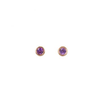 Sundrops | Earstuds Pink Gold | Amethyst Ø4mm