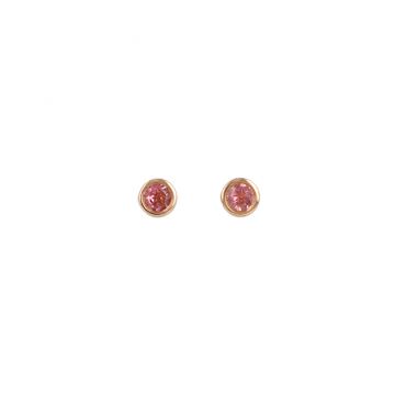 Sundrops | Earstuds Pink Gold | Tourmaline Ø4mm