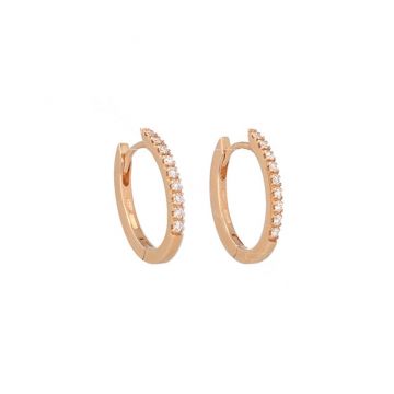 Varivello Fine Line | Pink Gold Earrings | Large Diamonds 0.26ct