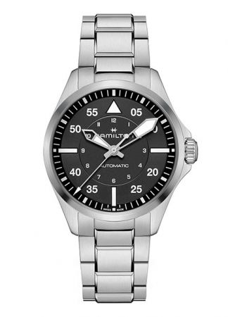 Hamilton Aviation Khaki Pilot Auto Black/Steel 39mm H76305130