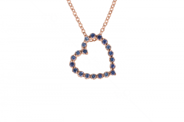 Yeva | 14carat Pinkgold Necklace | Open Heart Sapphire