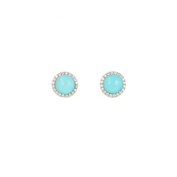 Sundrops | Earstuds White Gold | Diamonds - Turquoise 