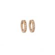 Varivello Fine Line | Pink Gold Earrings | Champagne Diamonds