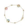 Sundrops | Bracelet 14 Carat Yellow gold | Aquamarine - Rose Opal - Prehnite