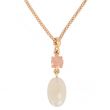 BRON | Catch Pendant | Sapphire & Moonstone | Pink gold