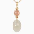 BRON | Catch Pendant | Sapphire & Moonstone | Pink gold