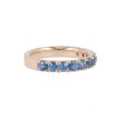 Yeva | Alliance Ring Pink Gold | Blue Sapphire