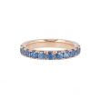 Yeva | Alliance Ring Pink Gold | Blue Sapphire