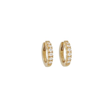 Varivello Fine Line | Yellow Gold Earrings | Diamonds 0.32ct