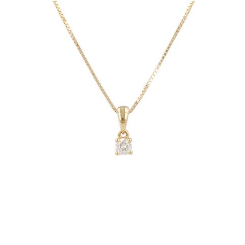 W | Diamond Pendant Yellow Gold | 0.10ct