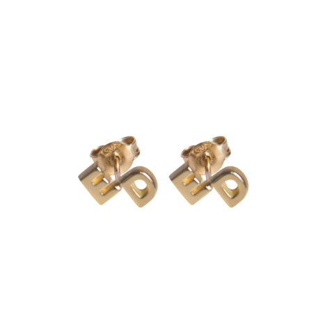 Pair Two Initial Earrings | 18ct Gold