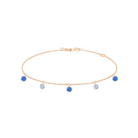 La Brune & La Blonde Confetti Bracelet | Sapphire | Pink Gold