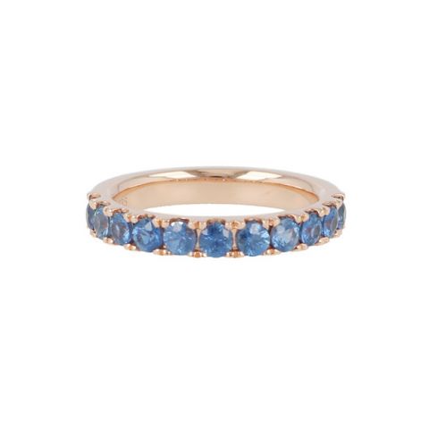 Yeva | Alliance Ring Pink Gold | Blue Sapphire