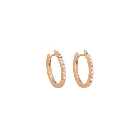 Varivello Fine Line | Pink Gold Earrings | Small Diamonds 0.20ct