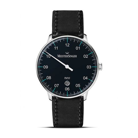 Meistersinger Neo Plus Black/Azure Blue | 40mm