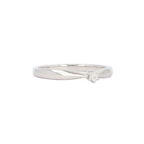 W | Diamond Solitaire Ring White Gold | 0.05ct